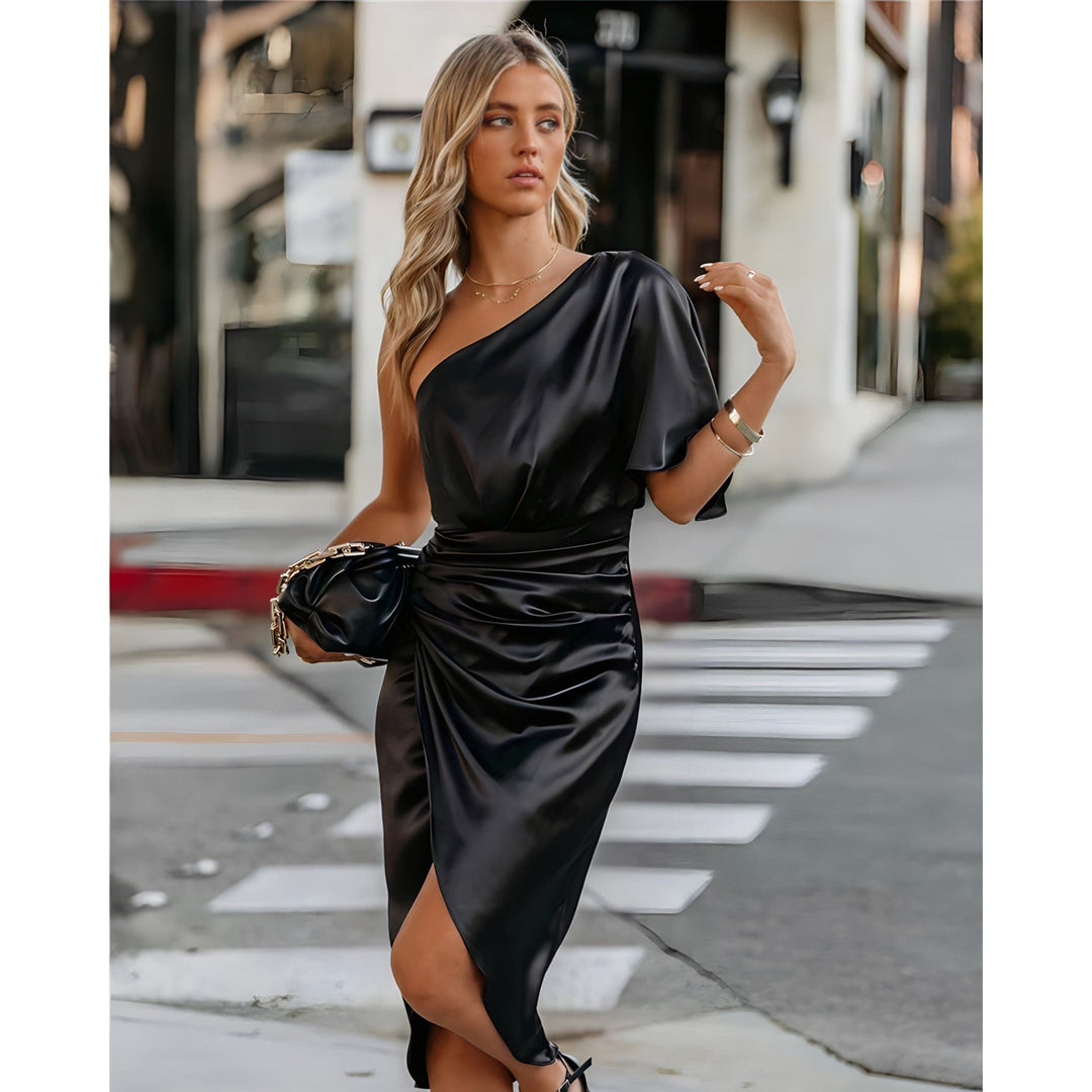 Robe Andréanne | Robe de soirée asymétrique chic pour femme 6