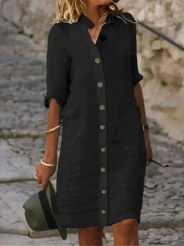 Robe Chemise Amanda Femme | 100 % Lin Respirant, Coupe Classique 2