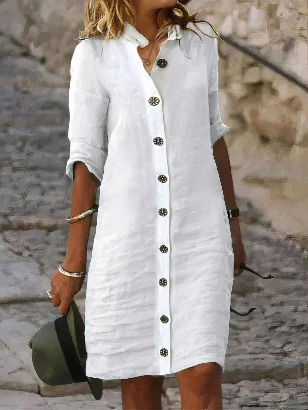 Robe Chemise Amanda Femme | 100 % Lin Respirant, Coupe Classique 3