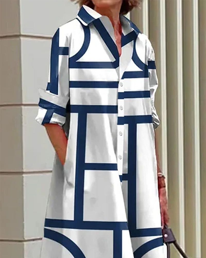 Robe Cléophée Longue Femme | Imprimé Géométrique, Poches Pratiques 2