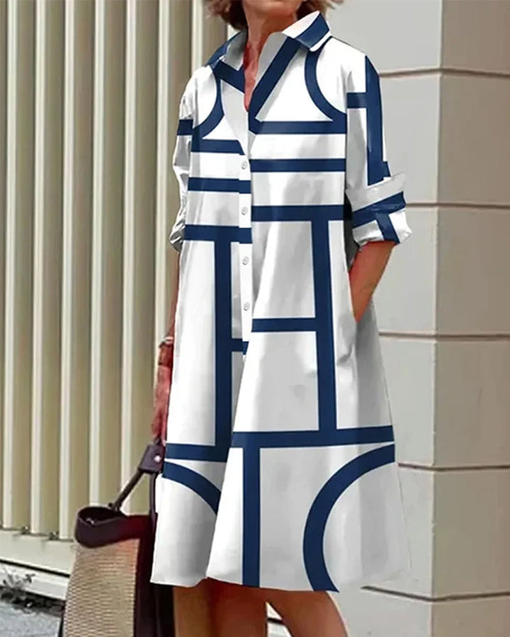 Robe Cléophée Longue Femme | Imprimé Géométrique, Poches Pratiques 3