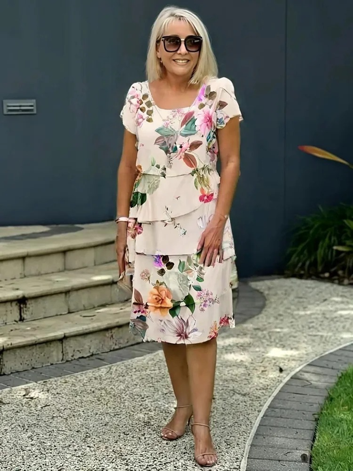 Robe Florale Élégante | Coupe Flatteuse, Manches Courtes, Tissu Léger 3