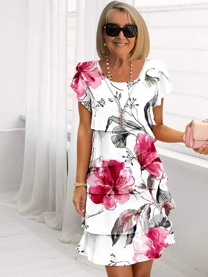 Robe Florale Élégante | Coupe Flatteuse, Manches Courtes, Tissu Léger 4