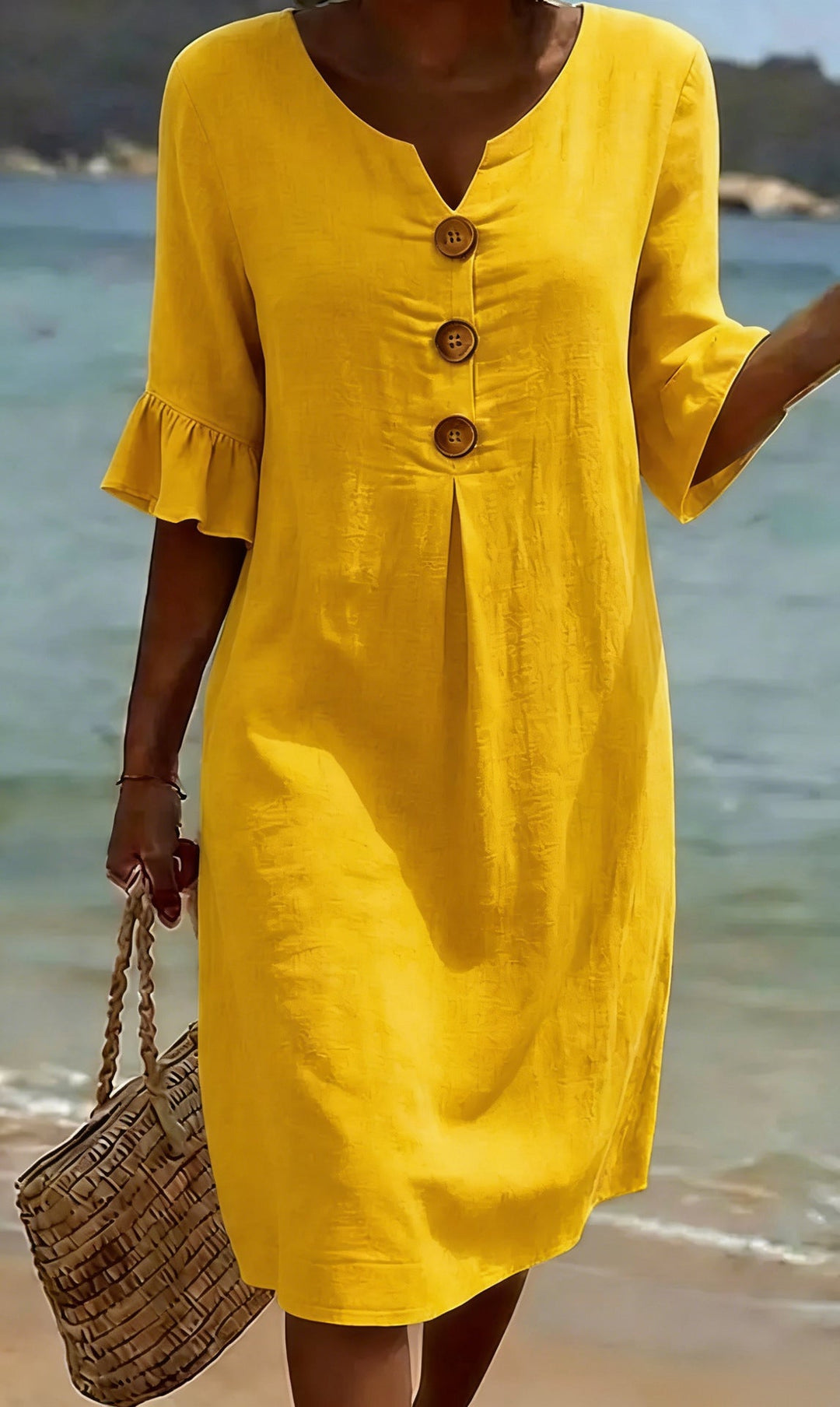 Robe Livia Estivale | Coton et Lin, Manches Volantées 6