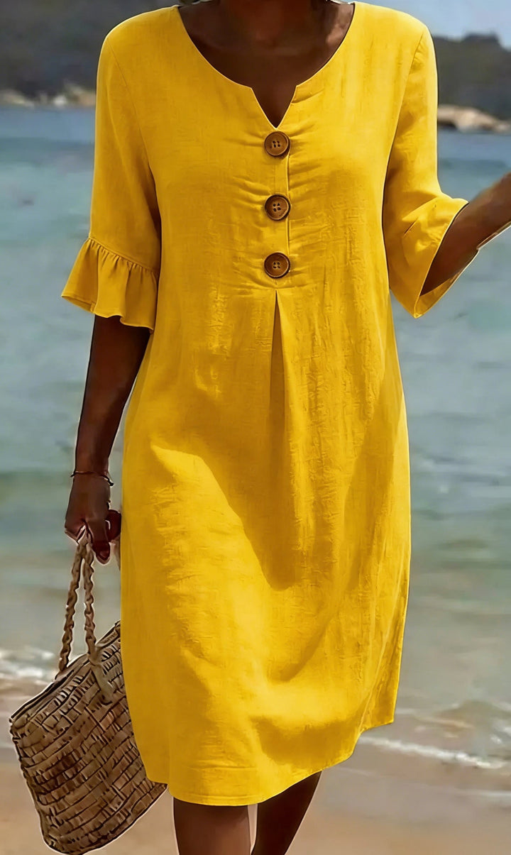 Robe Livia Estivale | Coton et Lin, Manches Volantées 6
