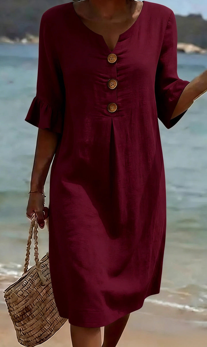 Robe Livia Estivale | Coton et Lin, Manches Volantées 9