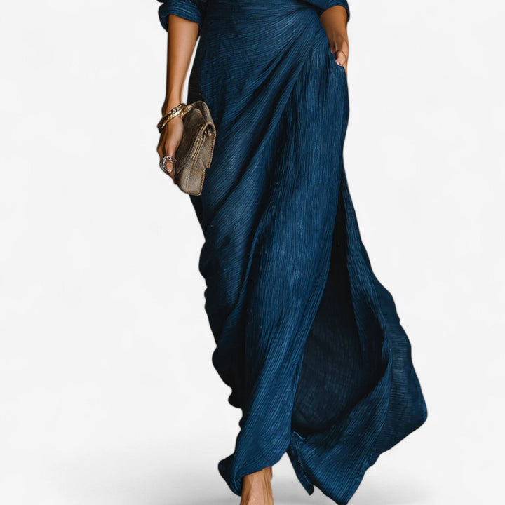 Robe Livia Longue Femme | Design Chemise, Coupe Portefeuille, Manches Longues 2