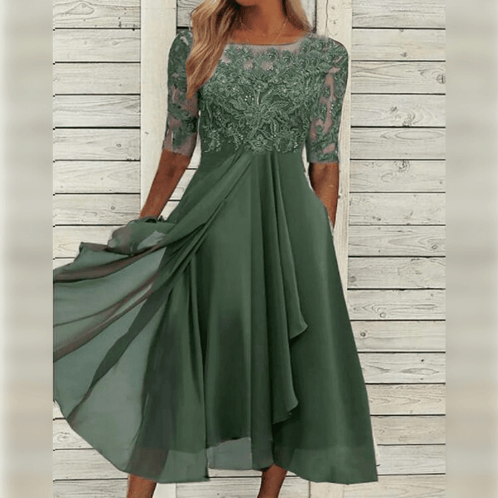 Robe Longue Dentelle Naya | Élégance Estivale, Coupe Féminine 1