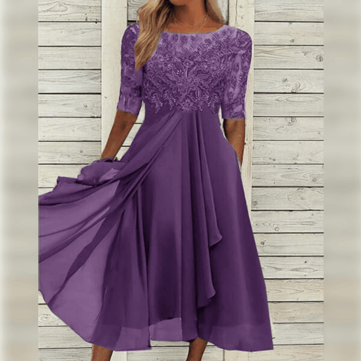 Robe Longue Dentelle Naya | Élégance Estivale, Coupe Féminine 2