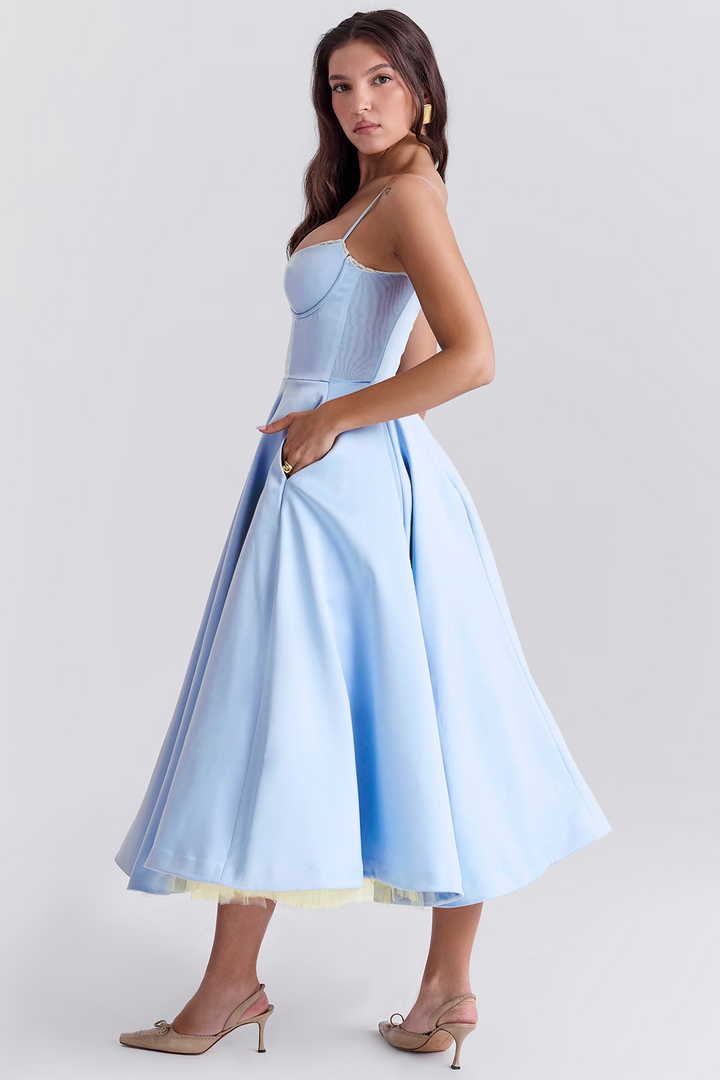Robe Longue Elodie Femme | Élégante et Fluide en Polyester, Parfaite pour Soirées d'Été 2