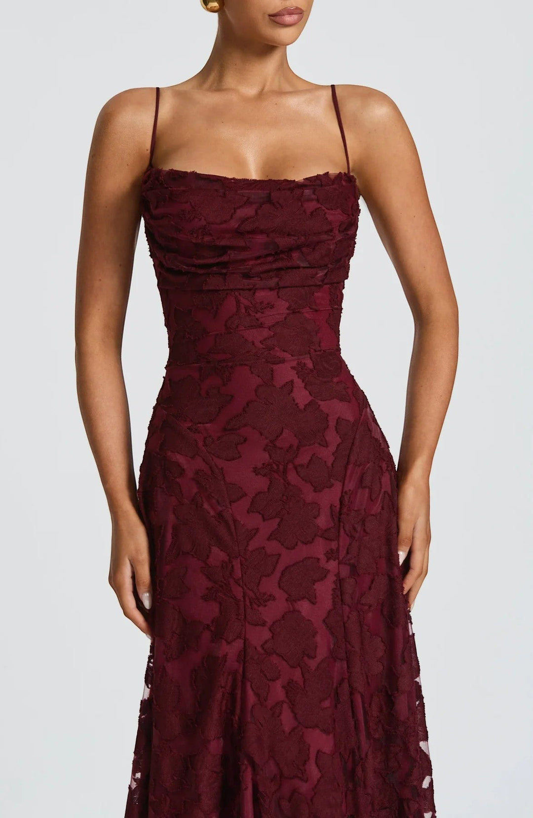 Robe Longue Été Femme Lila | Dentelle Texturée, Dos Nu à Lacets 4