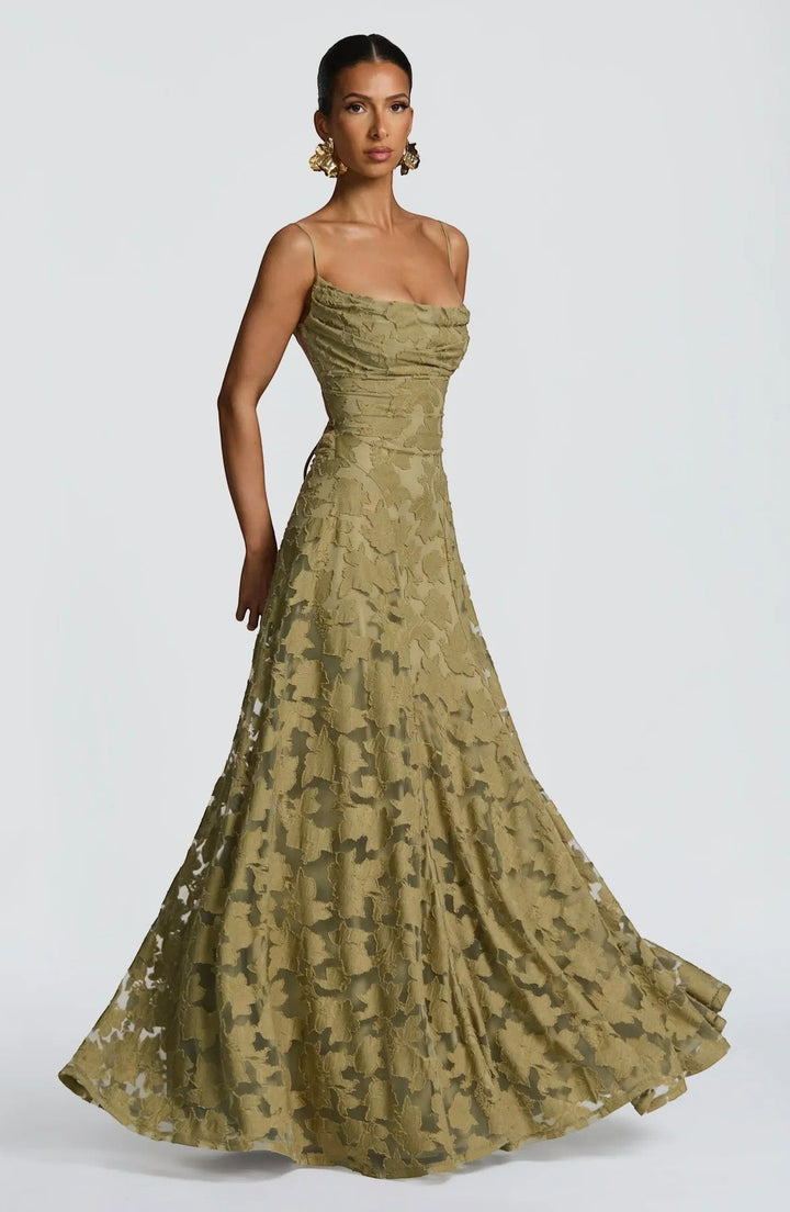 Robe Longue Été Femme Lila | Dentelle Texturée, Dos Nu à Lacets 8