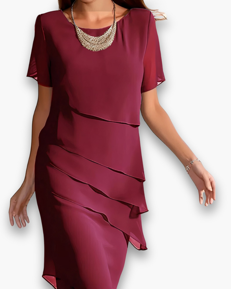Robe Longue Lila Femme | Tissu Léger et Fluide, Volants Asymétriques 0