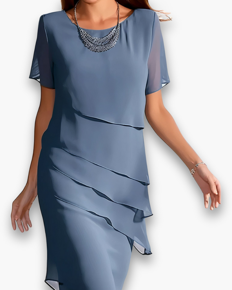 Robe Longue Lila Femme | Tissu Léger et Fluide, Volants Asymétriques 2