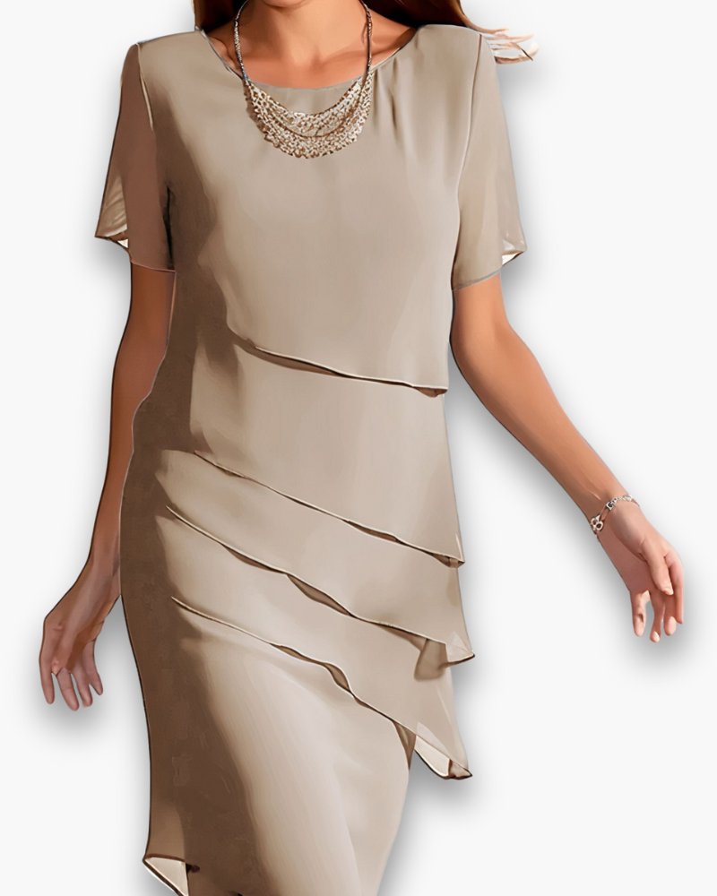 Robe Longue Lila Femme | Tissu Léger et Fluide, Volants Asymétriques 3