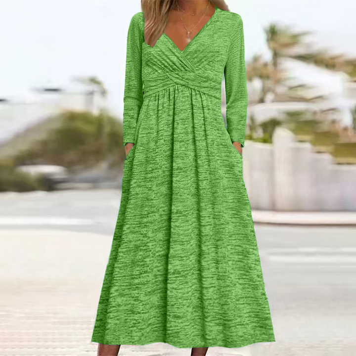 Robe Midi Alena | Élégante, Couverture Ventre Intégrée en Polyester 0