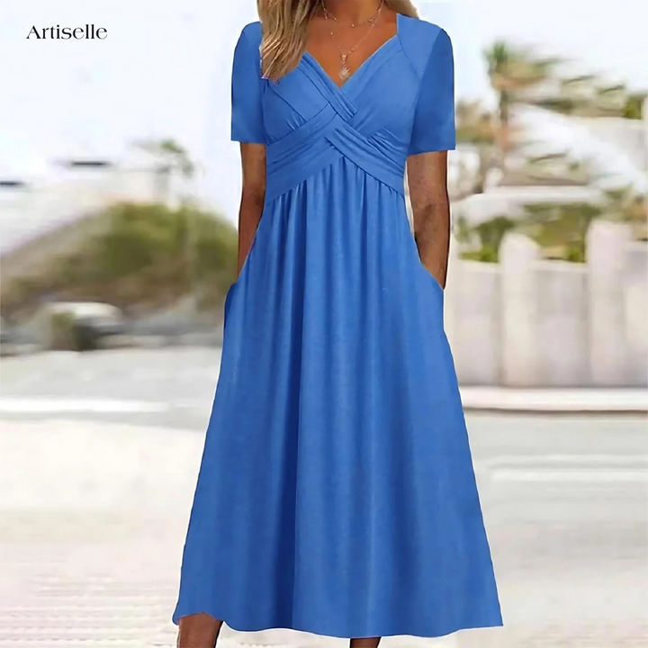 Robe Midi Alena | Élégante, Couverture Ventre Intégrée en Polyester 1