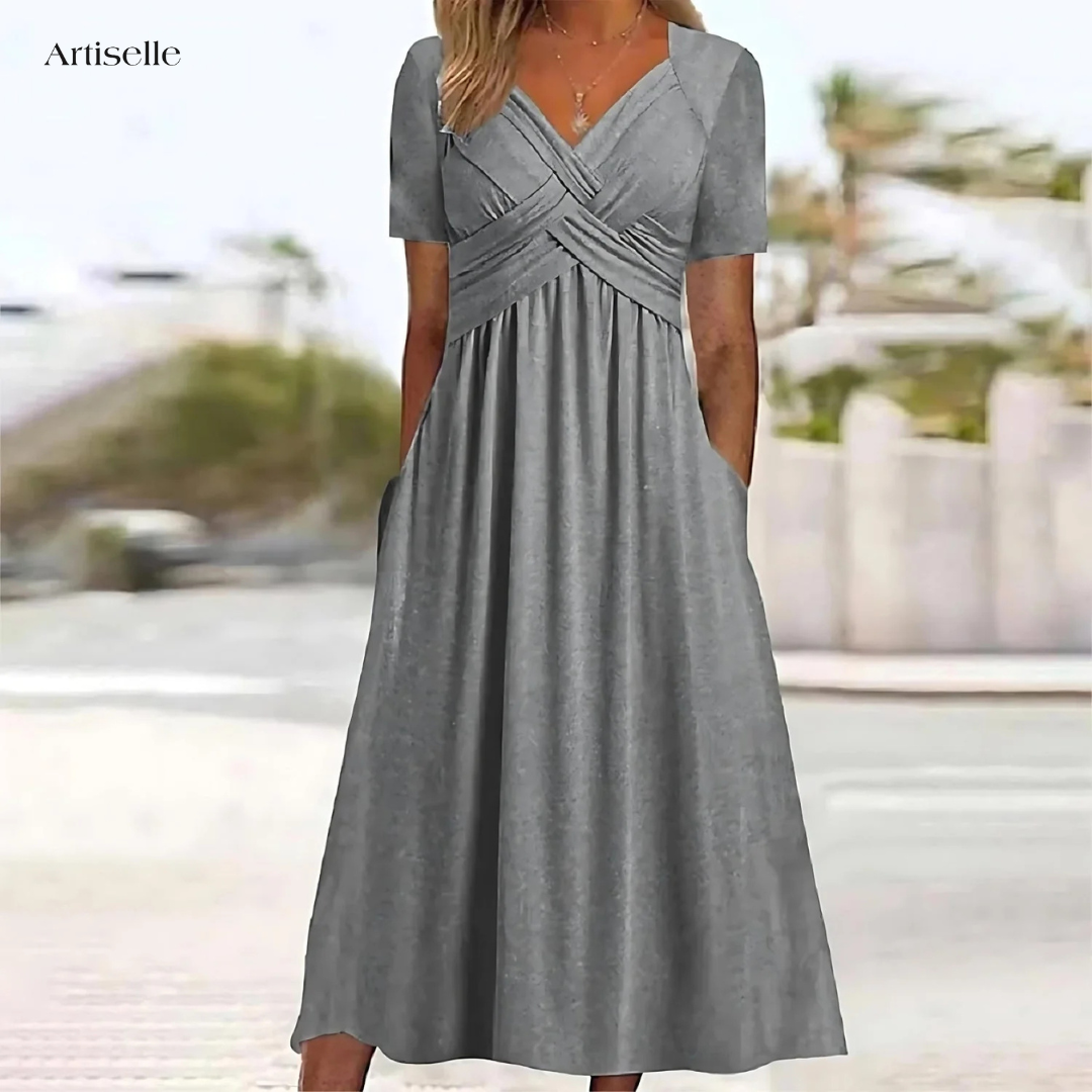 Robe Midi Alena | Élégante, Couverture Ventre Intégrée en Polyester 2