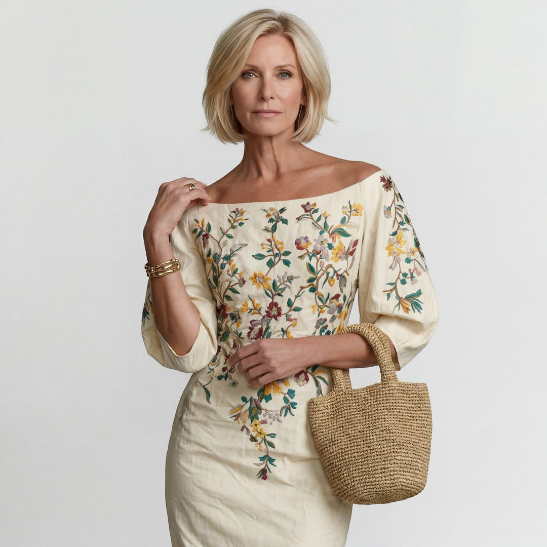 Robe Midi Éva Femme | Épaules Dénudées, Coupe Ajustée Chic 1