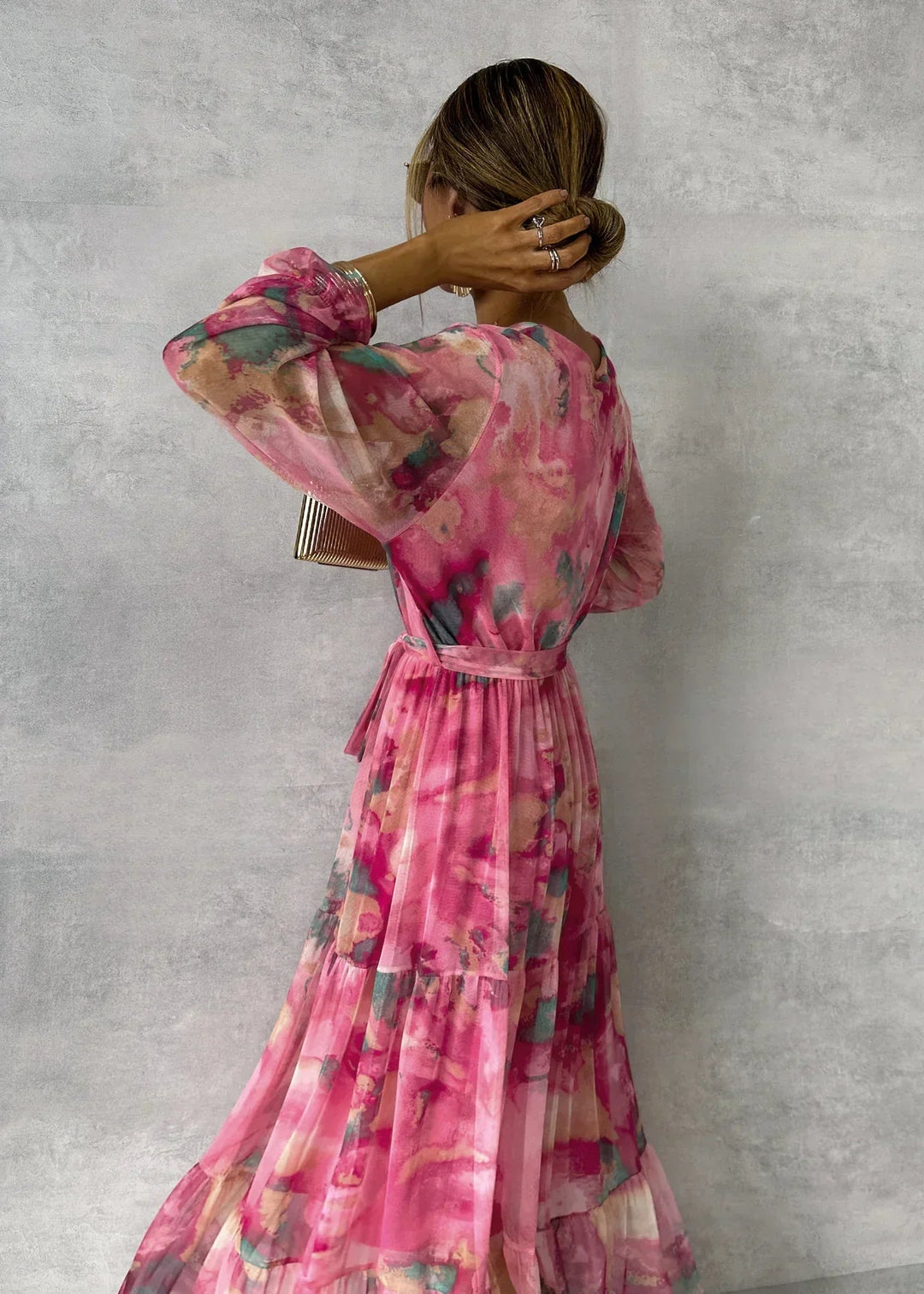 Robe Portefeuille Amandine | Imprimé Floral, Manches Longues, Robe Longue Femme 2