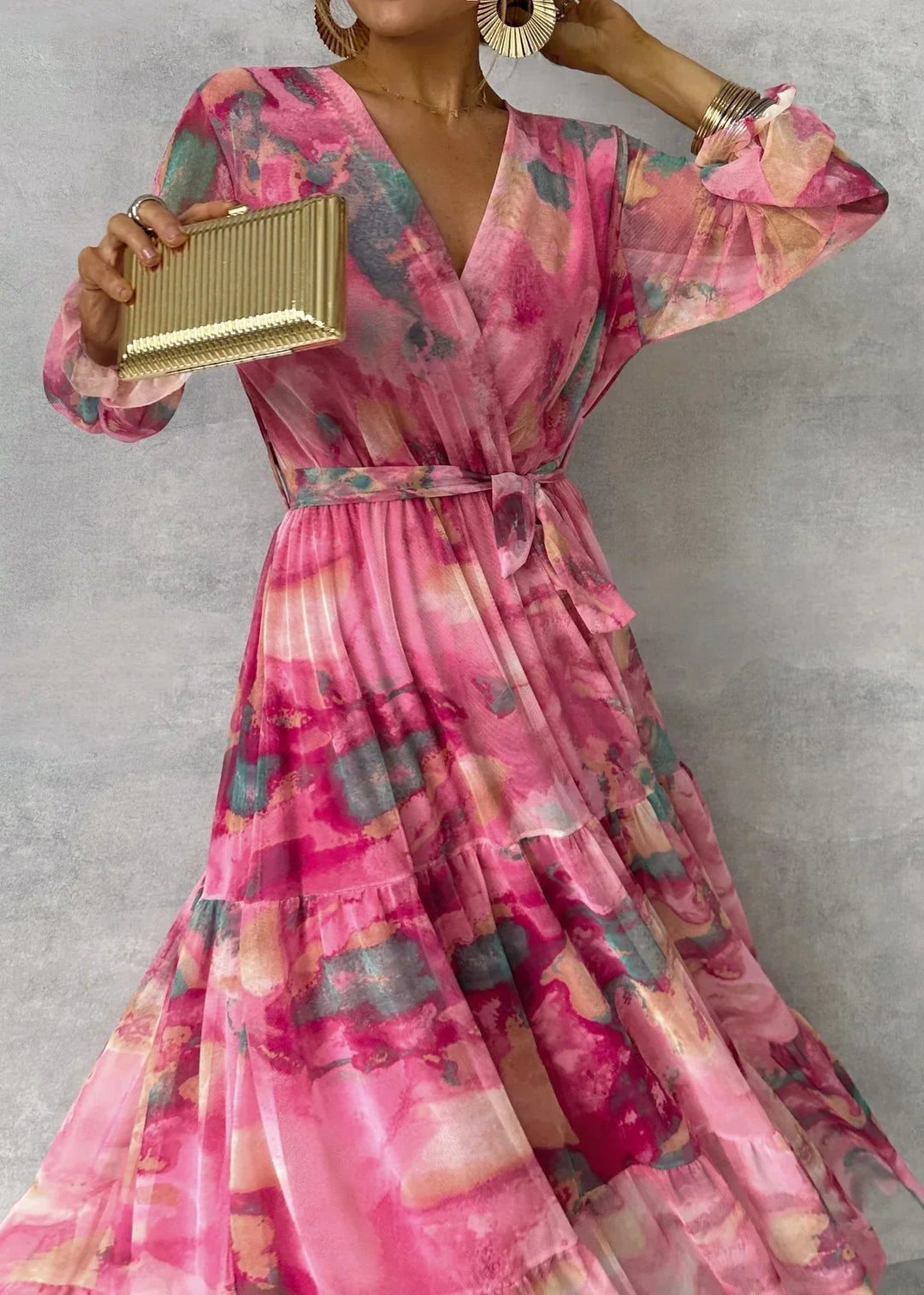 Robe Portefeuille Amandine | Imprimé Floral, Manches Longues, Robe Longue Femme 3
