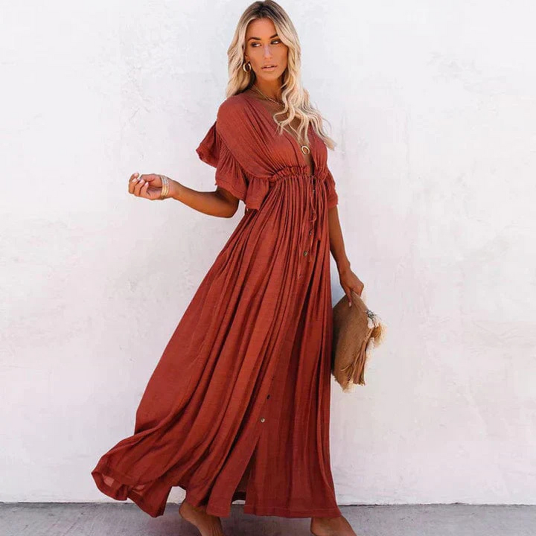 Robe Yolaine | Robe légère et fluide en coton-polyester pour l'été 0