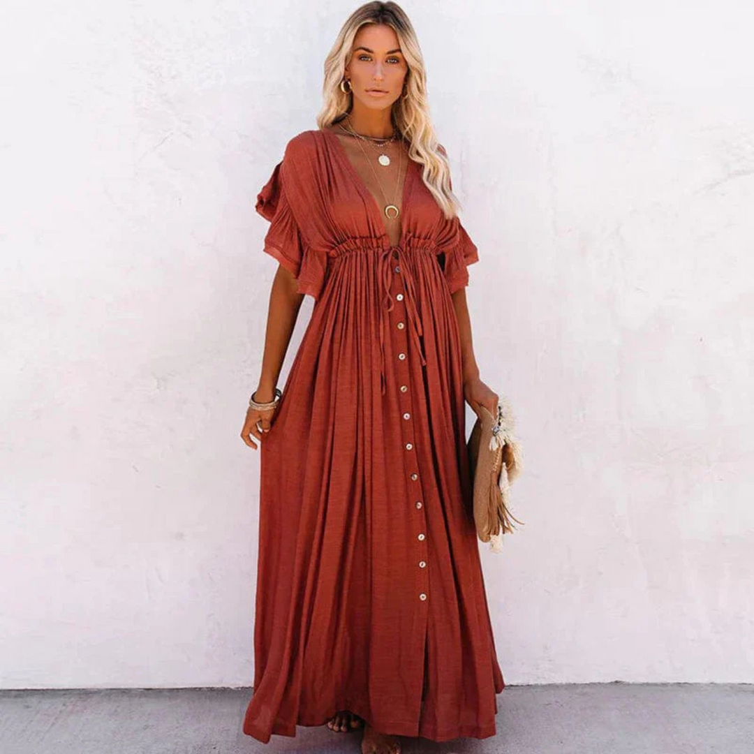 Robe Yolaine | Robe légère et fluide en coton-polyester pour l'été 1