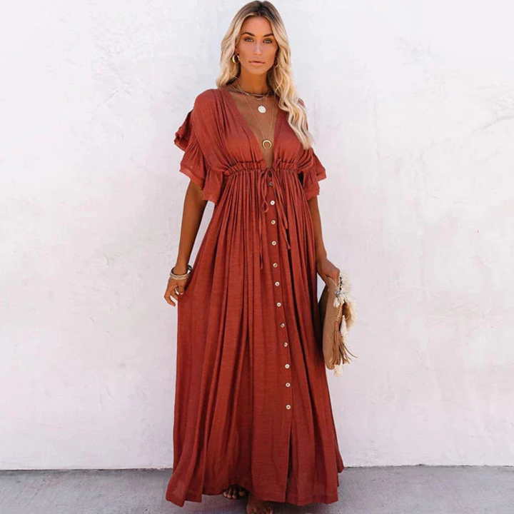 Robe Yolaine | Robe légère et fluide en coton-polyester pour l'été 1