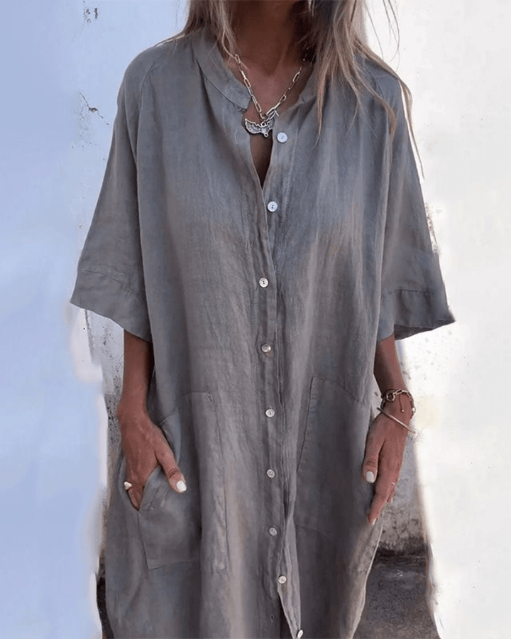 Robe chemise Clara | Coton et lin, coupe ample et décontractée 0