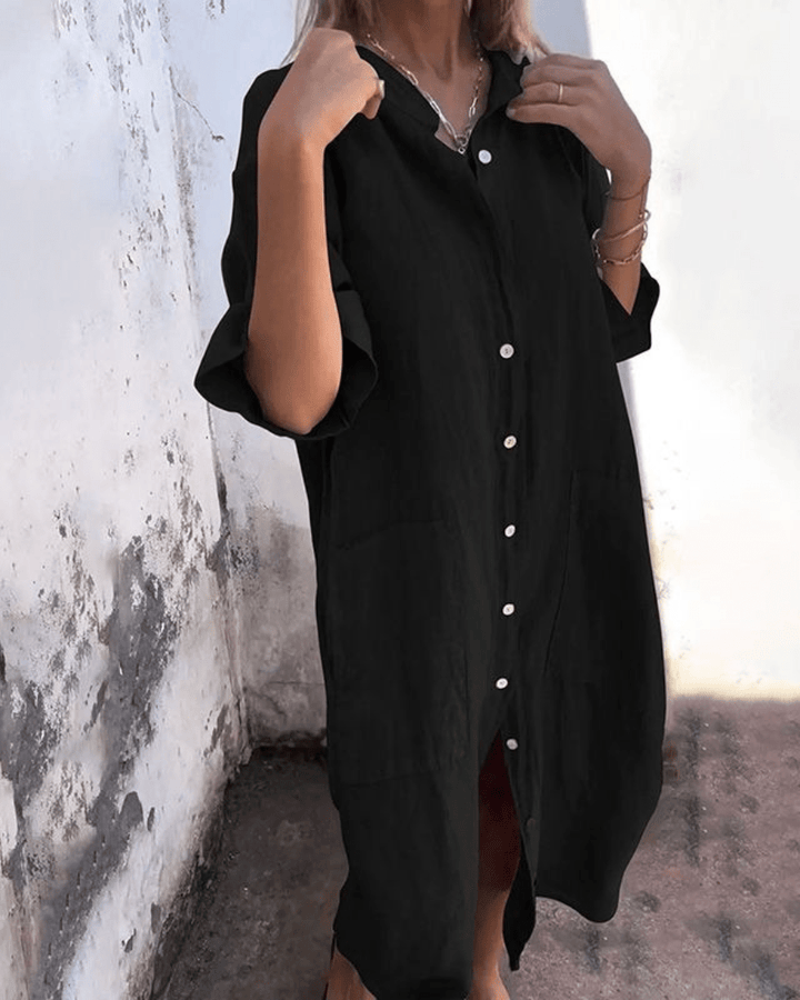 Robe chemise Clara | Coton et lin, coupe ample et décontractée 1