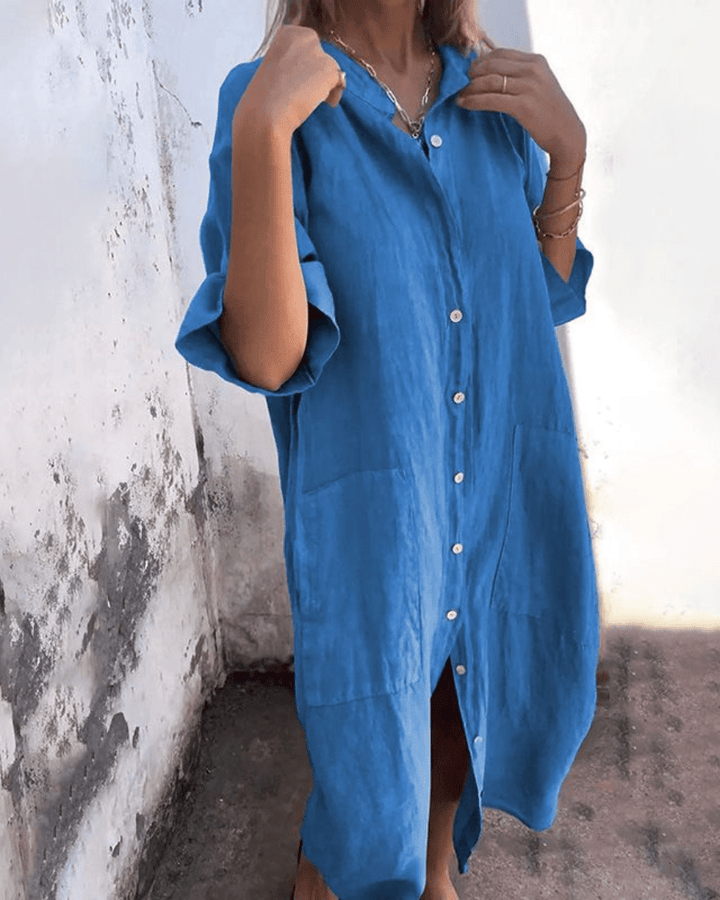 Robe chemise Clara | Coton et lin, coupe ample et décontractée 2