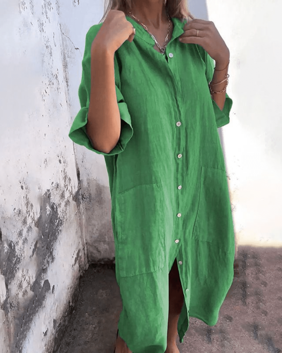 Robe chemise Clara | Coton et lin, coupe ample et décontractée 3