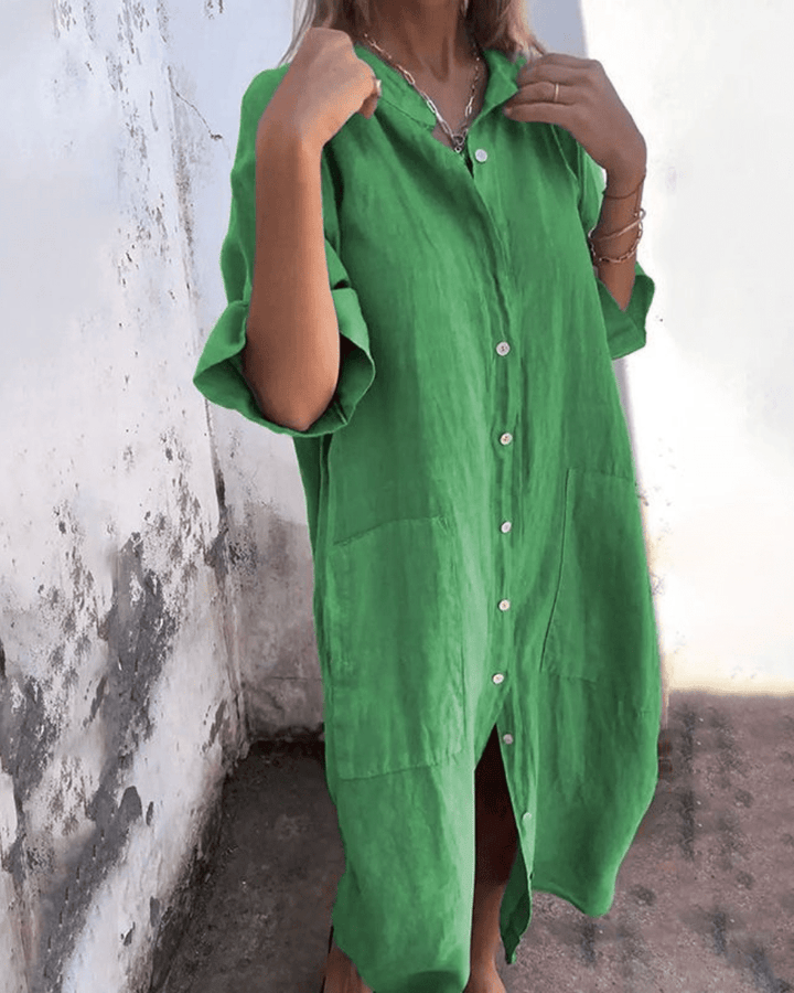 Robe chemise Clara | Coton et lin, coupe ample et décontractée 3