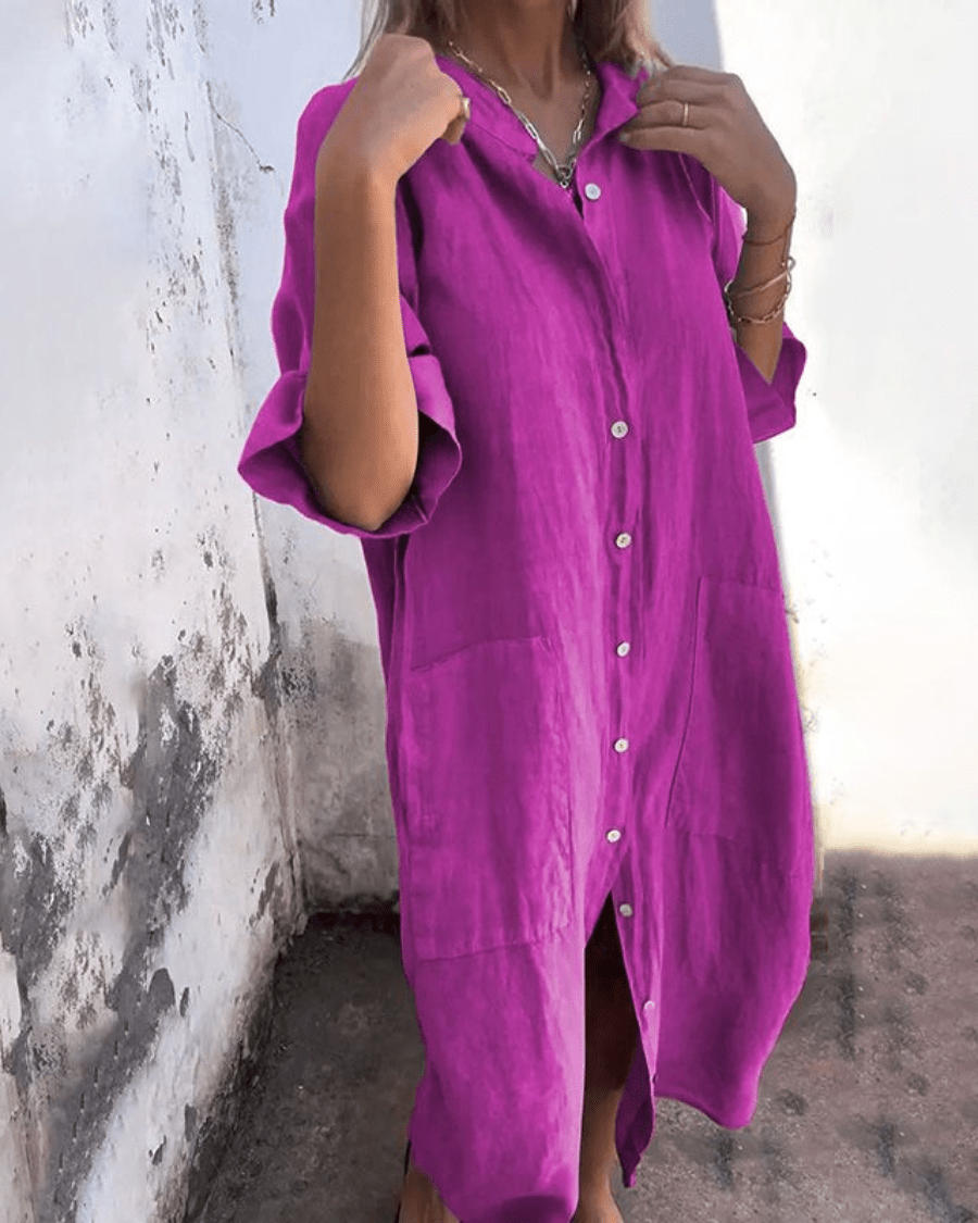 Robe chemise Clara | Coton et lin, coupe ample et décontractée 4
