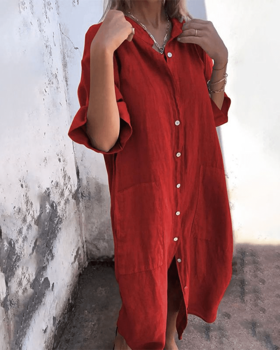 Robe chemise Clara | Coton et lin, coupe ample et décontractée 5