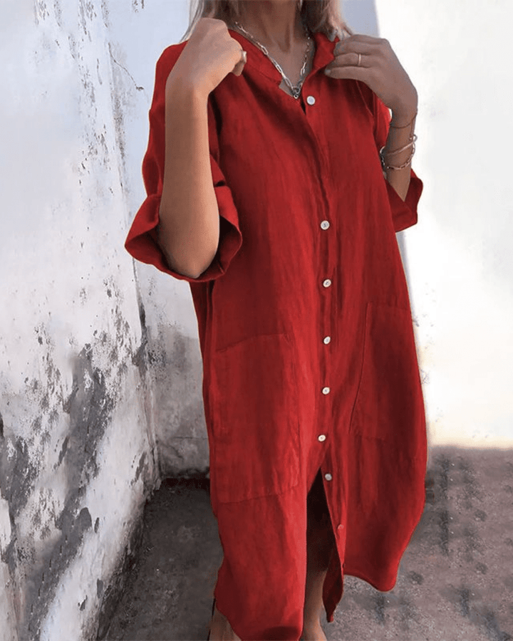 Robe chemise Clara | Coton et lin, coupe ample et décontractée 5