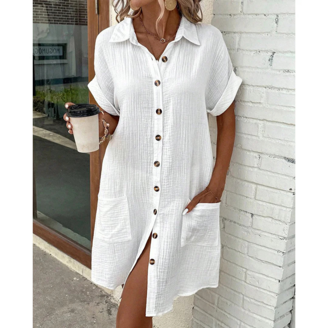 Robe chemise Fiona | Coupe Flatteuse & Tissu Léger 0