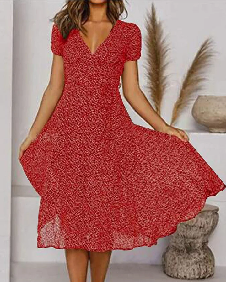 Robe d'été Élise pour femmes | Mousseline légère, Imprimé floral, Col en V élégant 1