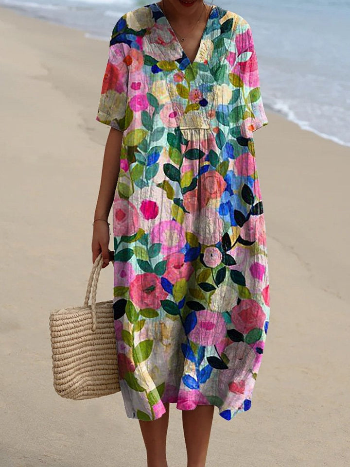 Robe d'été Ophélie | Imprimé Floral, Coupe Fluide pour Femmes 0