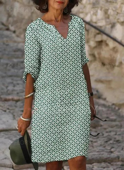 Robe d'été Zénaïde pour femmes | Mélange de coton et lin, coupe fluide et décontractée 0