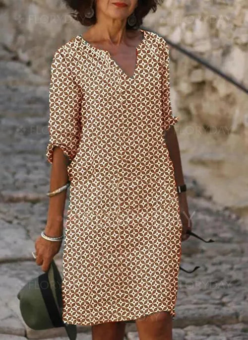 Robe d'été Zénaïde pour femmes | Mélange de coton et lin, coupe fluide et décontractée 1
