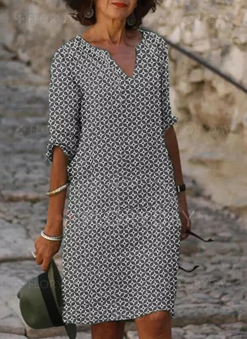 Robe d'été Zénaïde pour femmes | Mélange de coton et lin, coupe fluide et décontractée 2
