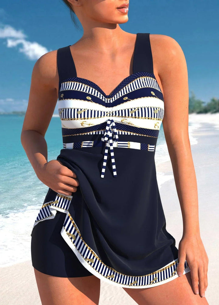 Robe de Plage Marina | Bretelles Larges & Rayures Nautiques 0