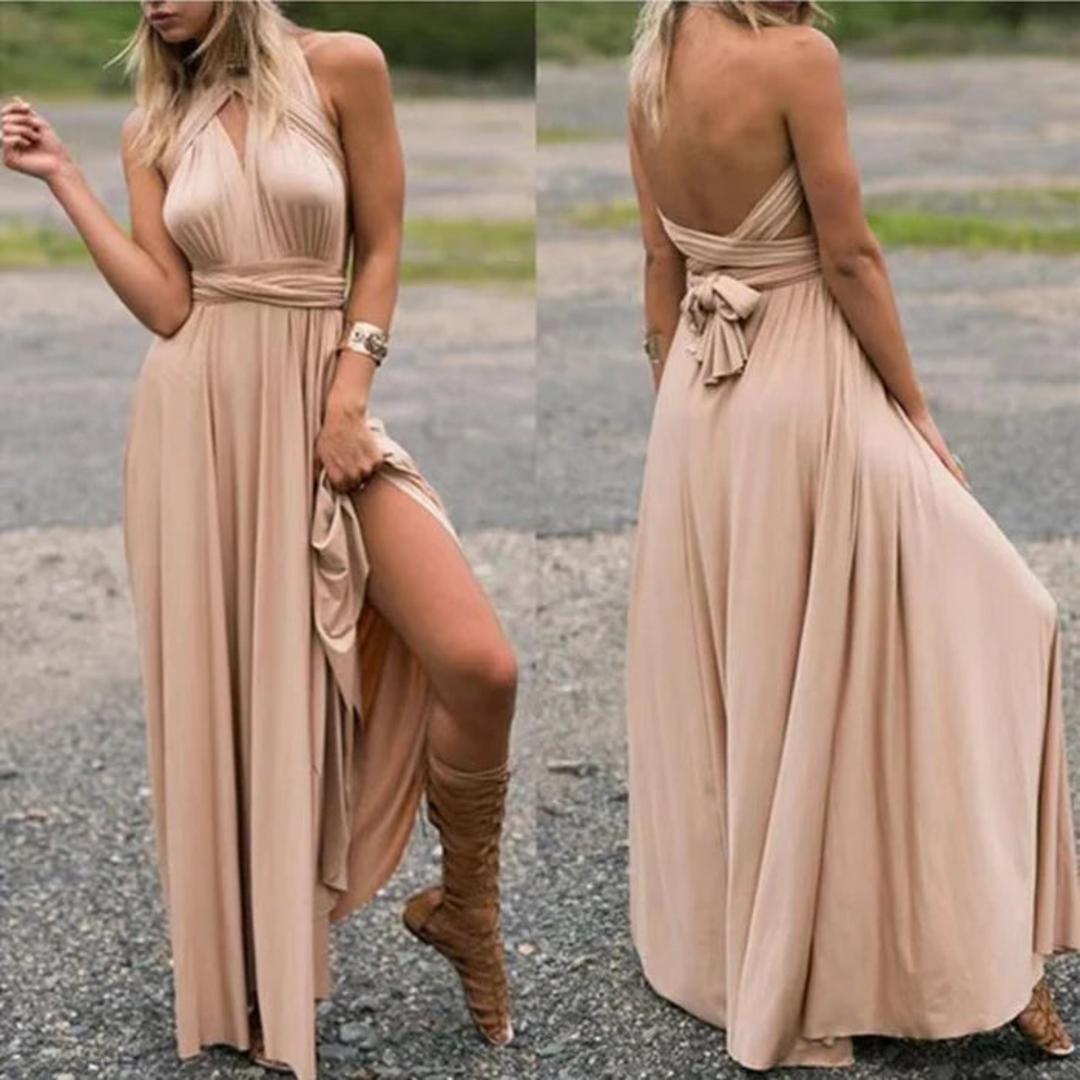 Robe longue Eléa | Design Modulable en Polyester Fluide, Élégante et Polyvalente 0