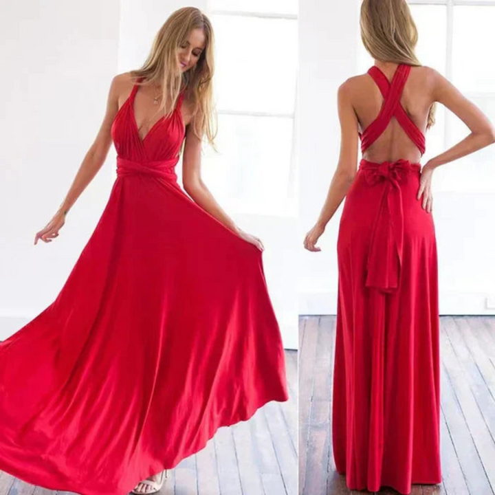 Robe longue Eléa | Design Modulable en Polyester Fluide, Élégante et Polyvalente 1