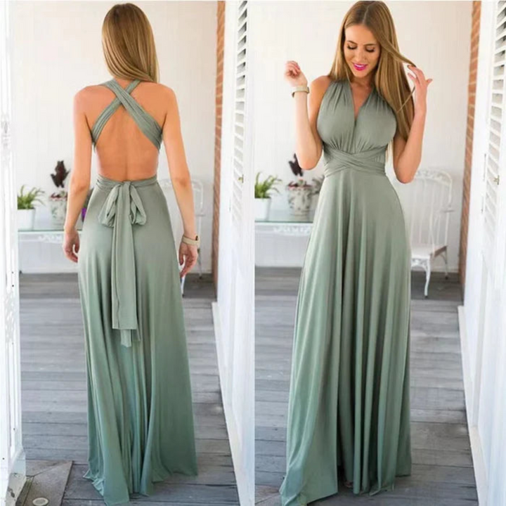 Robe longue Eléa | Design Modulable en Polyester Fluide, Élégante et Polyvalente 6