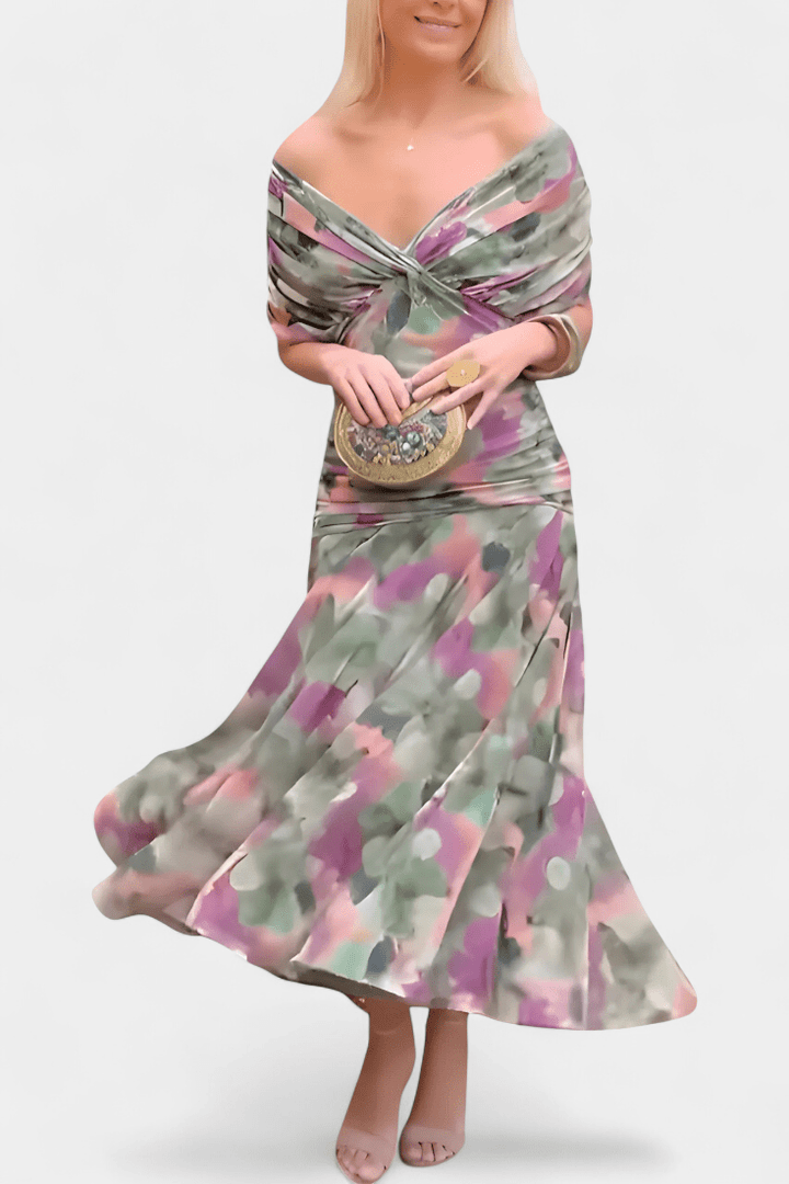 Robe longue Fleurine | Imprimé floral élégant pour femme, idéale pour soirées d'été 10