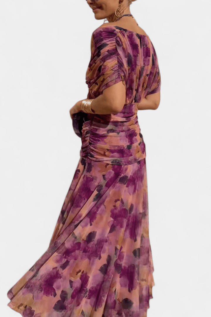 Robe longue Fleurine | Imprimé floral élégant pour femme, idéale pour soirées d'été 8