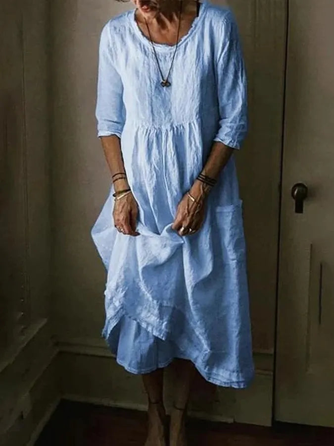 Robe longue Léonie | Lin léger et élégant, idéale pour toutes occasions 0