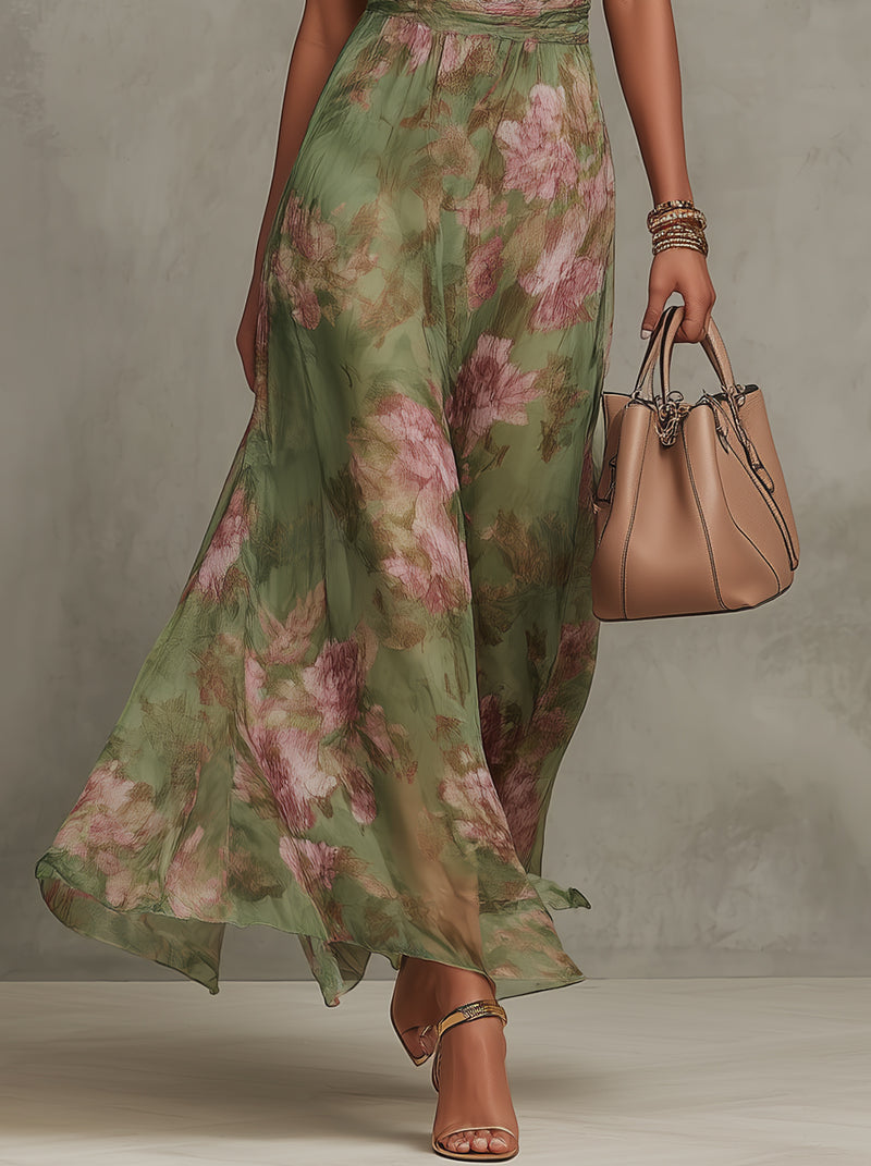 Robe longue Mira | Coupe Halter & Imprimé Floral Élégant 4